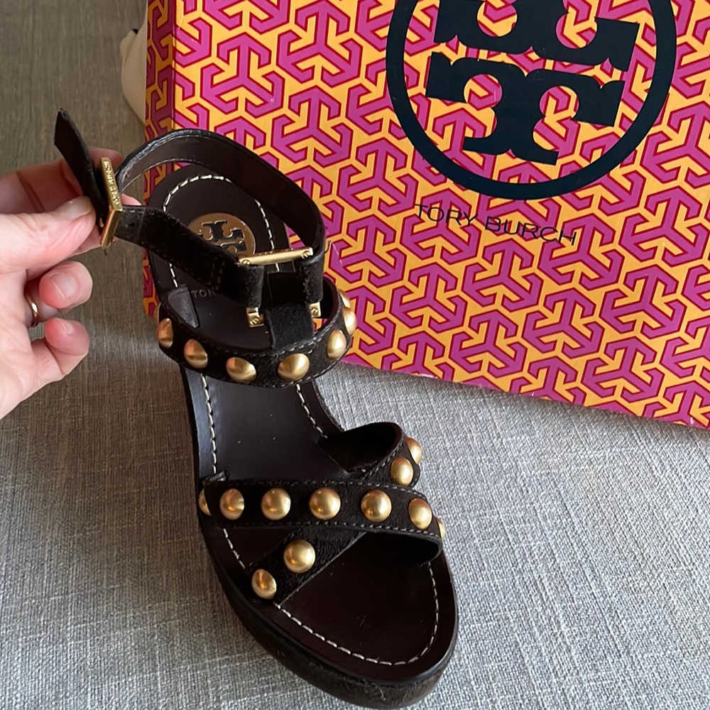 Tory Burch wedge suede sandal - No Box